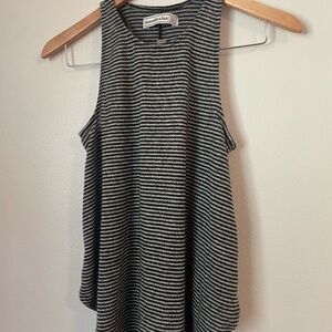 Abercrombie & Fitch Women's Striped Tank Top in Black and Gray